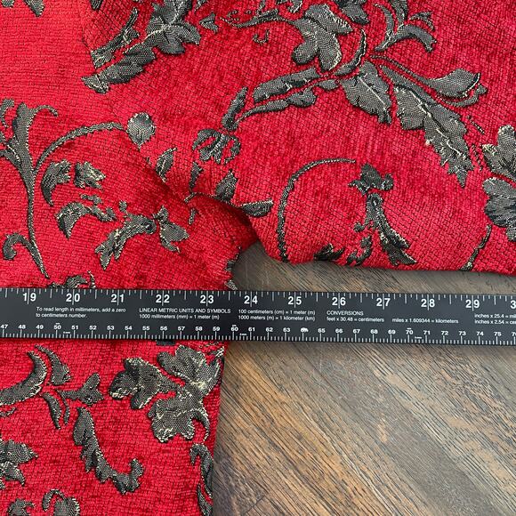 Indigo Moon Red Gold Holiday Jacket Women’s XL Christmas Party Brocade Festive - Picture 12 of 14